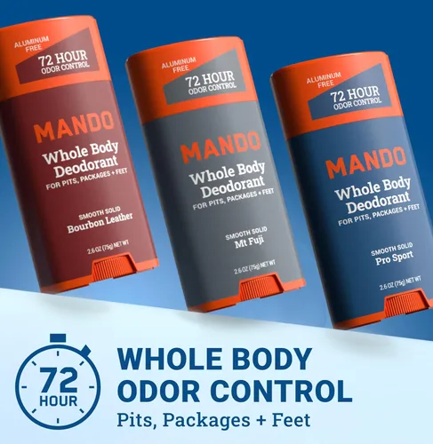 Miniatura 2 de Mando Desodorante para Todo el Cuerpo para Hombres - Barra Sólida Suave - Control de Olor por 72 Horas - Sin Aluminio, Sin Bicarbonato de Sodio
