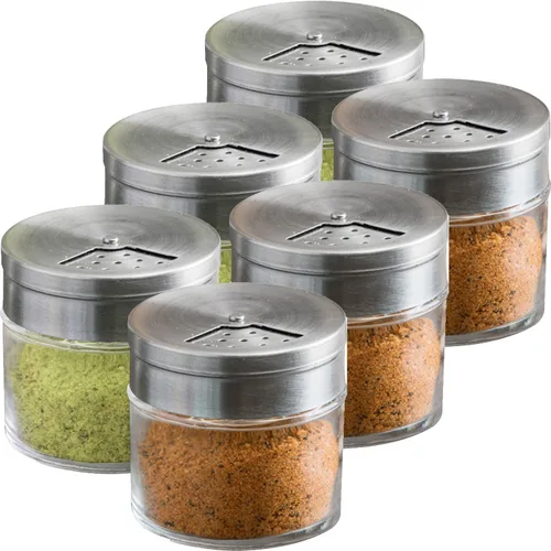Miniatura 7 de CUSINIUM Paquete de 2 tarros de especias de vidrio de 1.5oz con agitador y tapa ajustable
