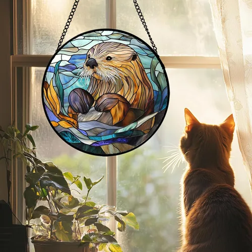 Miniatura 15 de Atrapasoles de Vidrio Manchado para Colgar en Ventana, Elefante Colorido para Capturar el Sol para Puerta, Decoración del Hogar, Atrapasoles de Plata