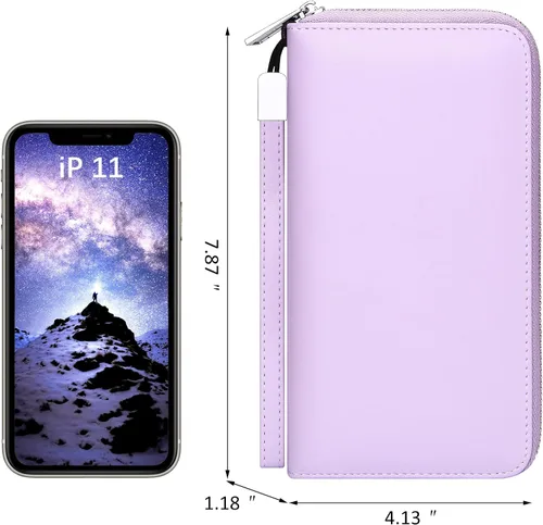 Miniatura 2 de OIDERY Cartera para tarjetas de crédito de gran capacidad para mujer, bloqueo RFID con correa extraíble