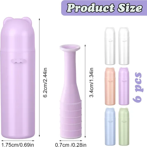 Miniatura 2 de 6 piezas de removedor de lentes de contacto de silicona suave, herramienta de inserción de contactos con bonita caja de almacenamiento, removedor