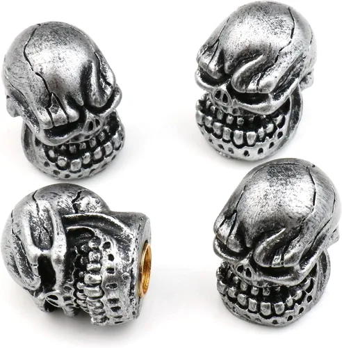 Miniatura 10 de Tapones de válvula de neumáticos para automóviles, a prueba de polvo, linda cabeza de calavera, ajuste universal para la mayoría de automóviles