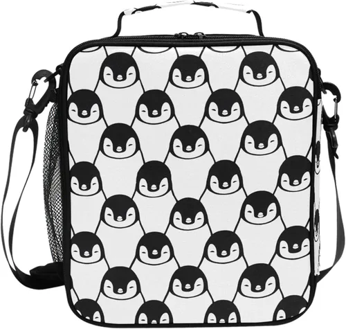 Miniatura 18 de MNSRUU Bolsas de almuerzo para niños y niñas, Doodle Kawaii Conejo, reutilizable, aislada, kit de bolsa térmica para comidas, bolsa organizadora