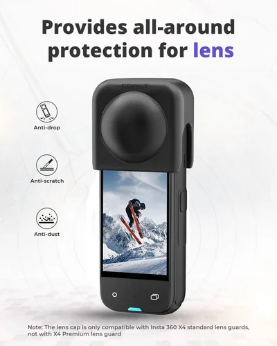 Miniatura 5 de Funda protectora de silicona para Insta 360 X4/X5 con tapa de lente, protector de pantalla para accesorios Insta 360 X4, kit de accesorios