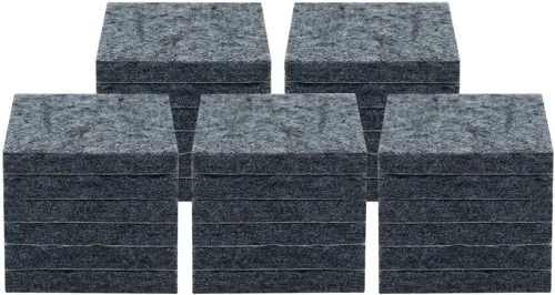 Miniatura 8 de uxcell 30pcs Muebles Almohadillas Cuadradas 1 1/2" Autoadherente Antiarañazos Antiarañazos Almohadillas de Fieltro Protector de Pisos Gris