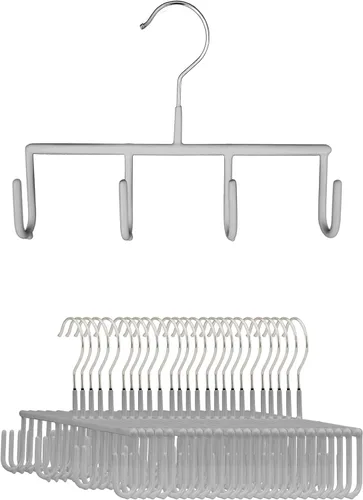Miniatura 7 de Mawa by Reston Lloyd - Percha antideslizante para cinturones con 4 ganchos, estilo GH, juego de 2, color blanco
