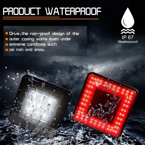 Miniatura 3 de Lente Ahumada 3 en 1 Universal LED de Remolque Receptor de 2" Compatible con Camión SUV RV Remolque Parachoques Trasero Lámpara de Conducción Freno