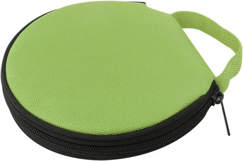 Miniatura 8 de Estuche de almacenamiento para CD/DVD, organizador portátil con cremallera redonda Oxford para CD/DVD, para automóvil, hogar, oficina, viajes (beige)