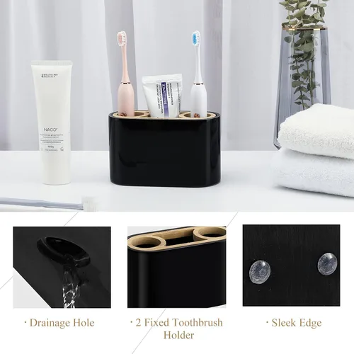 Miniatura 3 de Shinowa Soporte para cepillo de dientes, organizador de cepillo de dientes premium, organizador de almacenamiento para baño para cepillo de dientes