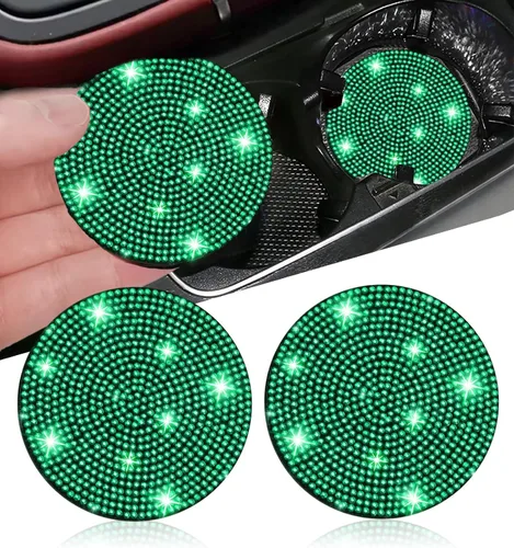 Miniatura 30 de NBTEPEM 2 posavasos de auto con diamantes de imitación, 2.75 pulgadas, antideslizantes, a prueba de golpes, universal, a la moda, para auto
