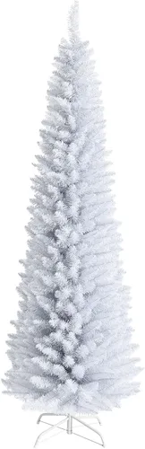 Miniatura 18 de GOFLAME Árbol de Navidad de 6 pies sin luz, árbol de Navidad negro, decoración de Halloween en forma de lápiz, árbol de Halloween con 520 puntas