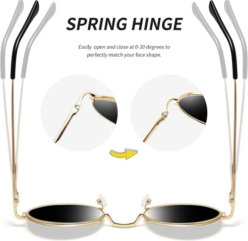 Miniatura 3 de Gafas de sol Joopin polarizadas, estilo Lennon, redondas, gafas de sol estilo hippy redondas para mujer y hombre