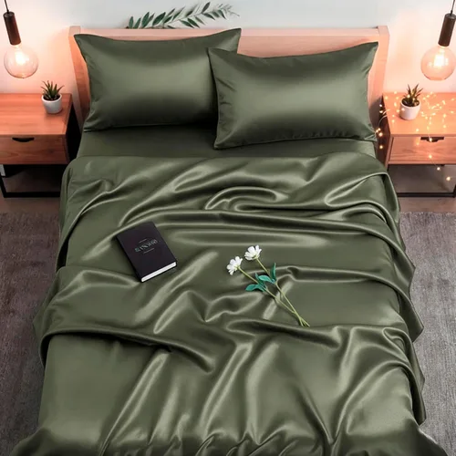 Miniatura 17 de Colorado Home Co SUNDAYSILKS Sábanas 100% seda de morera 4 sábanas de seda pura Tamaño Queen Juego de cama de seda natural orgánica de grado