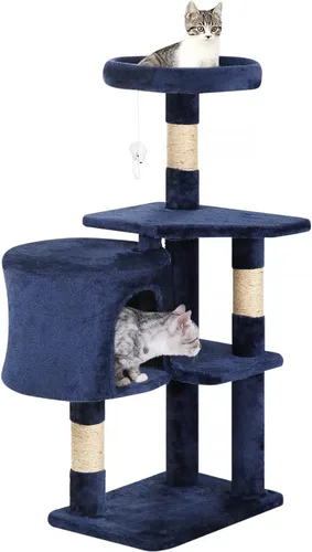 Miniatura 14 de BestPet Torre para Gatos de 54" Beige Resistente, Fácil de Ensamblar, Centro de Actividades Multinivel con Postes Rascadores de Sisal, Condos