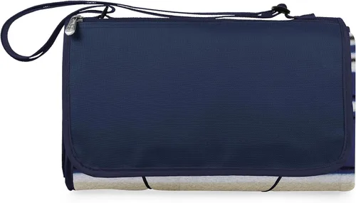 Miniatura 2 de PICNIC TIME Manta de picnic al aire libre, manta plegable de 59 x 51 pulgadas para playa y campamento con forro polar suave, parte inferior Azul