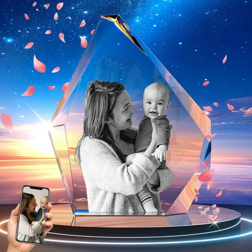 Miniatura 8 de Foto de cristal 3D personalizada, regalos del día de la madre para mamá, regalos de fotos personalizados para ella, él, papá, mujeres, hombres