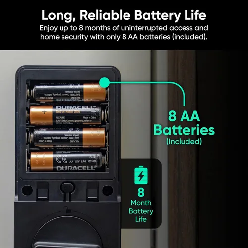 Miniatura 12 de Wyze Auto-Lock Bolt v2, cerradura inteligente de entrada sin llave con huella dactilar, escáner de aprendizaje AI con Wi-Fi, cerrojo de puerta