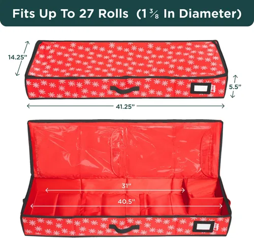Miniatura 3 de HOLDN' STORAGE Contenedor de Almacenamiento Premium para Papel de Regalo - Duradero 600D Resistente a Desgarros, Cabe 27 Rollos de Papel de Regalo