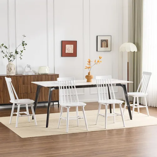 Miniatura 13 de Juego de 2 sillas de comedor negras, juego de 2 sillas de comedor de madera, sillas de comedor de madera, husillo lateral de granja, sillas Windsor