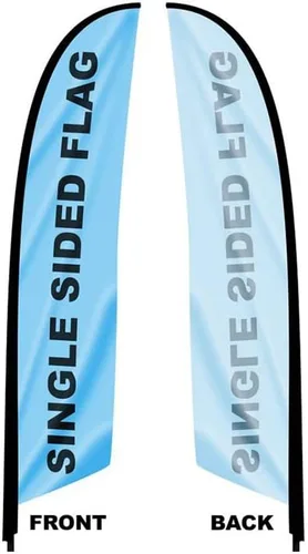 Miniatura 6 de Bandera de plumas de playa de poliéster hecha punto diseño personalizado bandera promocional de Swooper de 11.2 pies sin postes y base Micheladas