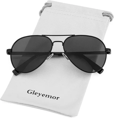 Miniatura 142 de Gleyemor Lentes de sol polarizados estilo aviador para niños y niñas, jóvenes, adolescentes, dos tamaños de 1.969 in y 2.047 in