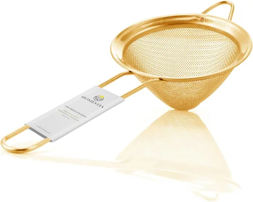 Miniatura 10 de Homestia - Colador de acero inoxidable de malla fina para colar té, colador de té de 3 pulgadas. Plateado