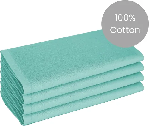 Miniatura 2 de Cotton Clinic Servilletas de tela 100% algodón extra grandes de 20 x 20 pulgadas, juego de 4 servilletas de mesa suaves y duraderas reutilizables