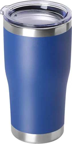 Miniatura 27 de DOMICARE vaso de doble pared con aislamiento al vacío, 20 onzas, con tapa, vaso de viaje de acero inoxidable, vaso de café con recubrimiento