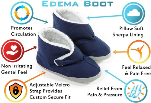 Miniatura 2 de Comfort Finds Botas de edema para hombre, extra anchas y espaciosas, para pies hinchados, suaves y ajustables para piel sensible y alivio de pies