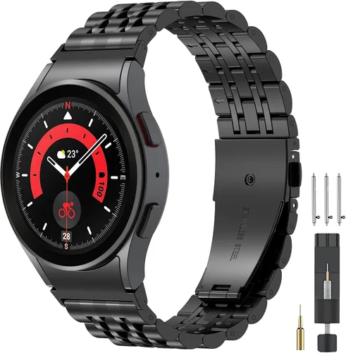 EZMVZKU Galaxy Watch 7/6/5/4/FE 1.575 in 1.732 in correa de metal de acero inoxidable, correa sin huecos para Samsung Galaxy Watch 6 4 Classic 1.654