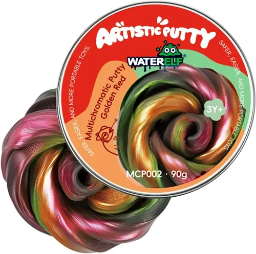WATERELF Masilla de slime Galaxy para niños, regalo del día del niño, juguetes sensoriales para terapia artística, juguetes para niños y niñas, Rojo