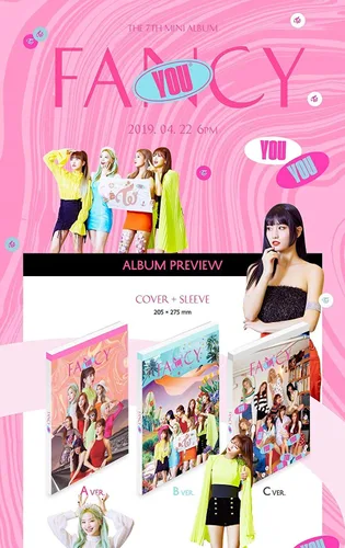 Miniatura 2 de JYP Twice - Fancy You [Random ver.] (7º Mini álbum) CD+Photobook+5 tarjetas de fotos+pegatina+póster plegado+tarjeta fotográfica extra