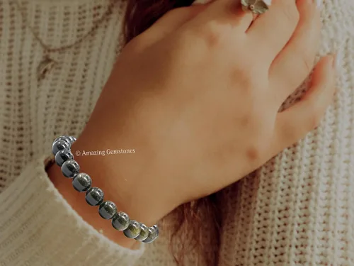 Miniatura 366 de Amazing Gemstone Pulsera de cristal para mujeres y hombres, pulsera de cristal curativo de protección, pulsera elástica con cuentas de piedras