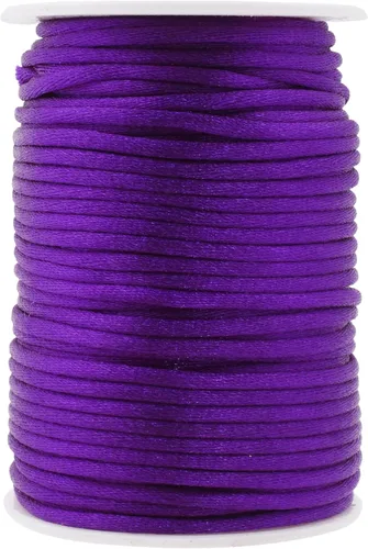 Miniatura 61 de Mandala Crafts Cordón de Satén de Nailon 2mm Cordón Rattail Champagne - 100 Yardas Cordón de Nailon Chino para Nudos Cordón de Seda Cola de Rata