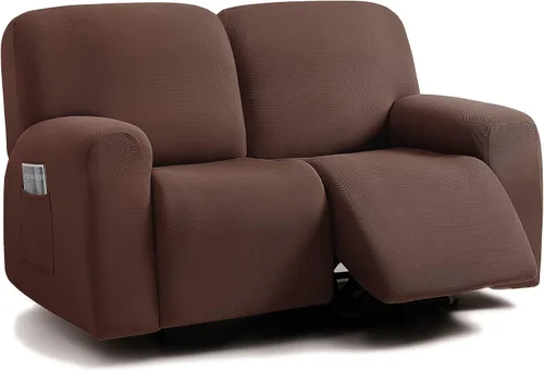 Miniatura 49 de ULTICOR - Juego de 8 fundas para sofá reclinable de jacquard, fundas elásticas para sofá reclinable para 3 cojines, fundas gruesas, suaves y Gris