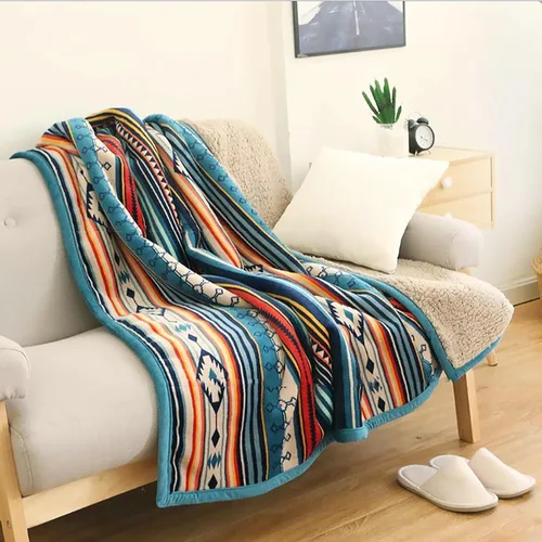 UKELER - Manta Boho Sherpa 60" x 50" - Mantas de franela suaves y esponjosas para cama/sofá/oficina/camping A-bohemio