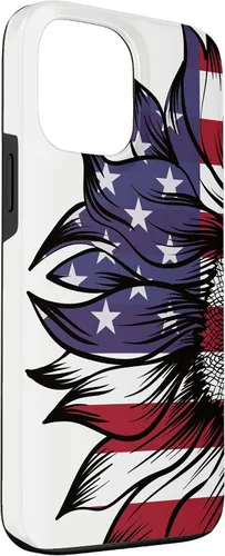 Miniatura 3 de Funda patriótica para iPhone 13 Pro Max USA 4 de julio con diseño de girasol