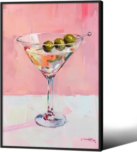 Miniatura 9 de Pósteres vintage de Martini rosa a la moda, cócteles, bebidas alcohólicas, impresiones artísticas de pared para el hogar, apartamento, cocina, bar
