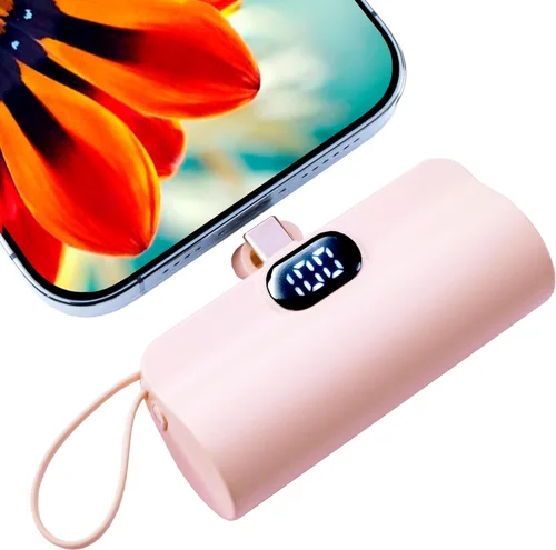 Miniatura 11 de Mini Banco de Energía, Cargador de Teléfono Cápsula 5500mAh, Cargador Portátil con Puertos Dual USB-C para iPhone 17/16/15/15 plus/15 pro/15 pro
