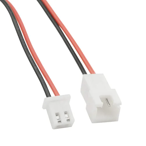Miniatura 4 de 100 unidades (50 pares) 0.100 in 2PIN hembra y macho enchufe de conexión con conector de terminal rojo negro cable compatible con JST-XHP 7.874 in