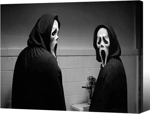 Miniatura 33 de Lona enmarcada de arte de pared divertido de baño - póster de "Dumb and Dumber" para decoración de pared - impresiones en lona en blanco y negro