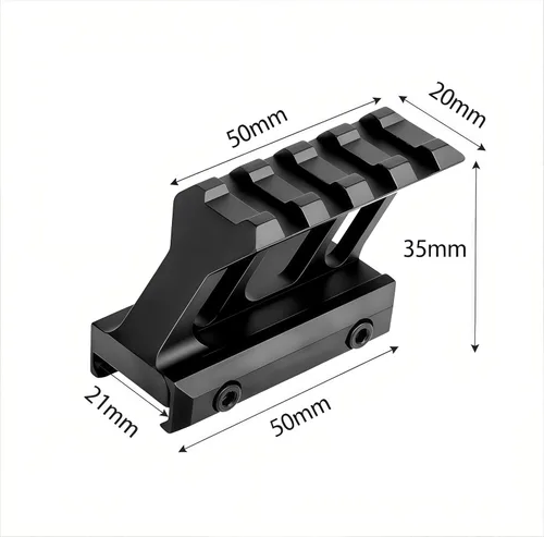 Miniatura 2 de Picatinny - Adaptador de montaje en riel con diseño voladizo de puntos rojos, soportes elevadores ópticos para anillo de alcance y miras ópticas