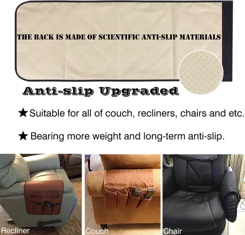 Miniatura 3 de Teniux - Organizador de apoyabrazos antideslizante con soporte para control remoto y 5 bolsillos para sofá, silla, sillón, silla de brazo. Para