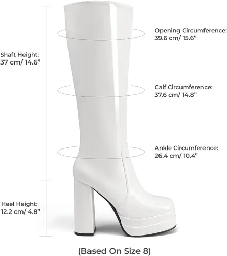Miniatura 2 de DREAM PAIRS Botas altas hasta la rodilla con plataforma y tacón para mujer, botas Gogo largas y gruesas para otoño