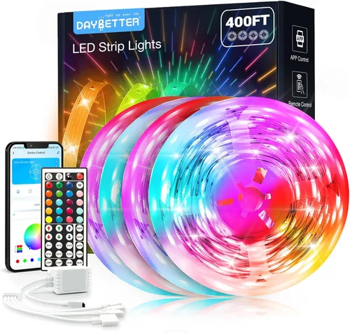 Miniatura 13 de DAYBETTER Tira de luces LED de 50 pies, sincronización de música, tiras de luz LED RGB con control remoto y aplicación, luces LED que cambian