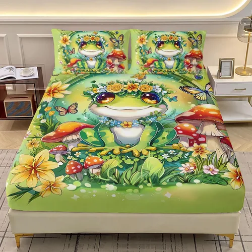 Miniatura 24 de AILONEN Juego de sábanas bajeras de mariposa y mariposa para niñas, juego de ropa de cama con diseño de mariposas y cerezos rosados, para regalo