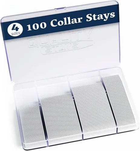 Miniatura 2 de 100 Plastic Collar Stays for Men's Dress Shirts – Collar Inserts