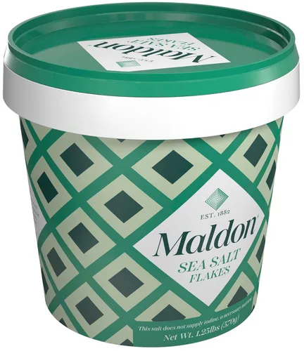 Miniatura 2 de Maldon Sal, hojuelas de sal marina, 20 oz (570 g), tina resellable – Kosher, natural y gourmet en forma de pirámide, perfecta para una amplia gama