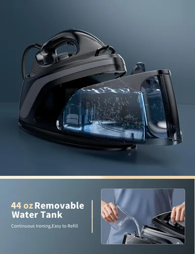 Miniatura 6 de Plancha de vapor para ropa, apagado automático de 3 vías, suela recubierta de cerámica con vapor de ráfaga, antigoteo y anticalco, autolimpieza