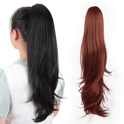 Miniatura 184 de Extensiones de cola de caballo de cabello rubio, extensiones de cola de caballo para mujer, pinza de extensiones de cabello rizado de 12 pulgadas